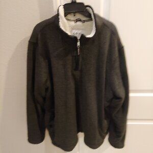 Orvis Mens Sherpa Lined 1/4 Zip Heavy Pullover Sweater Size XXL